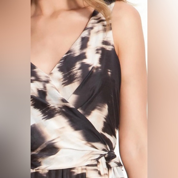 SUZI CHIN FOR MAGGY BOUTIQUE ASYMMETRICAL MAXI DRESS Cotton Silk Blend SIZE 14 - Picture 3 of 13